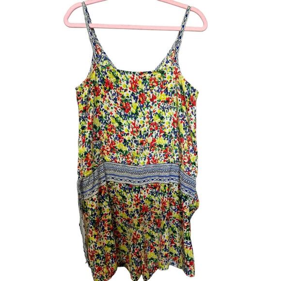 Cabi Devon Romper Floral Fiesta Colorful V Neck Drawstring Waist Size Medium - Picture 4 of 10
